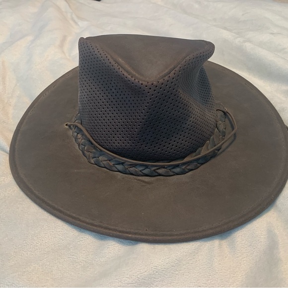 Minnetonka smoky brown the fold up hat air flow size L braided rim perforated - Picture 3 of 9
